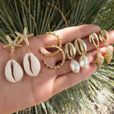 Riviera Set Of 4 Natural Earrings