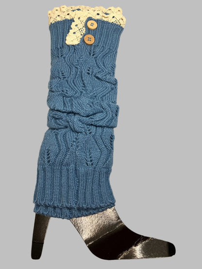 Lovely And Lacy Long Cable Knit Boot Socks