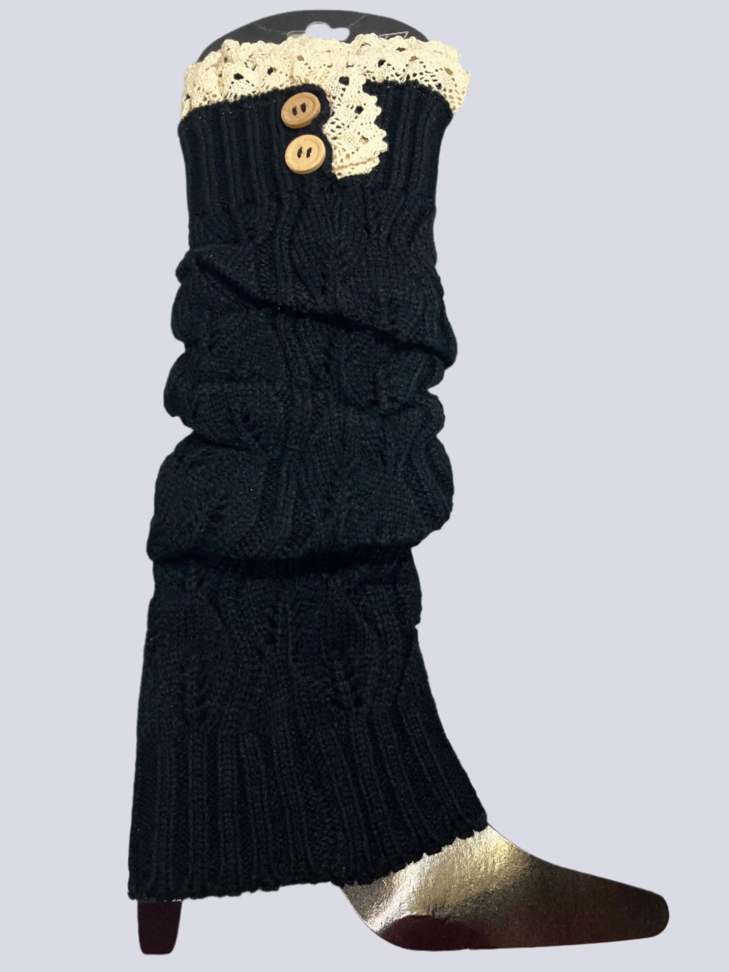 Lovely And Lacy Long Cable Knit Boot Socks