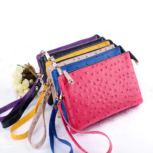 OMG OMG FAUX OSTRICH LEATHER PURSES IN 6 COLORS