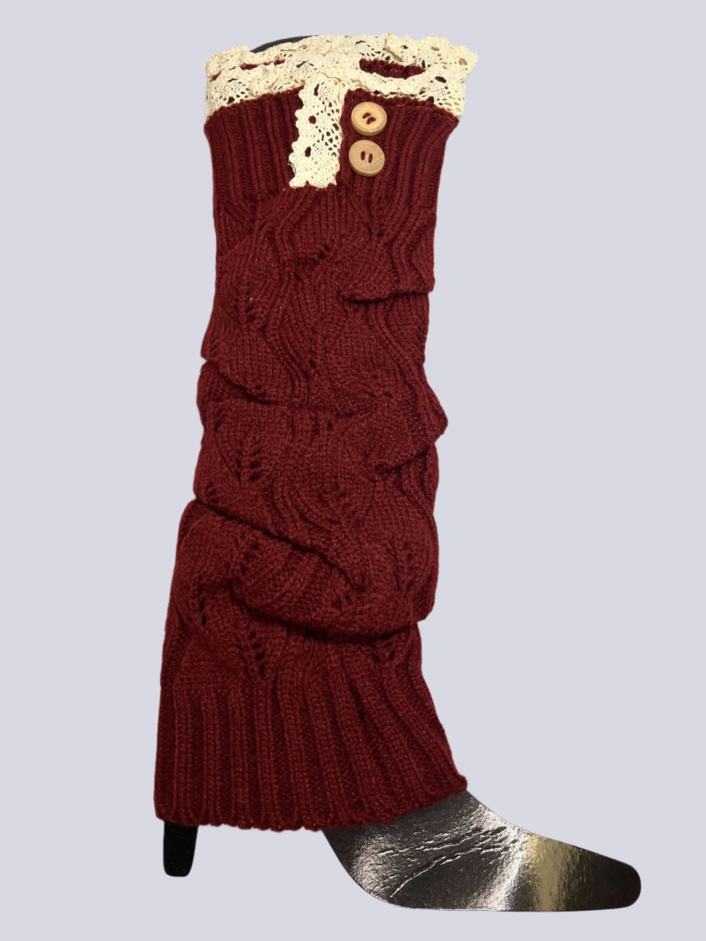 Lovely And Lacy Long Cable Knit Boot Socks