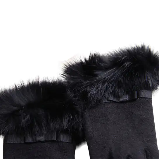 Kitten Mittens Faux Fur Lining Touch Smart Gloves