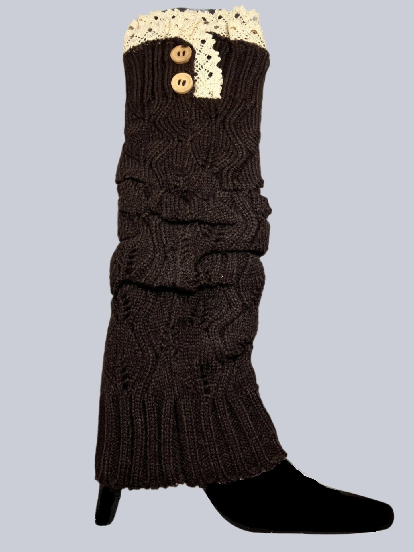 Lovely And Lacy Long Cable Knit Boot Socks